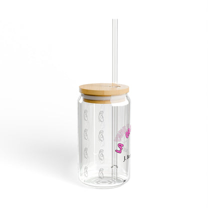 Labor & Delivery Personalized Sipper Glass | Pink & Black