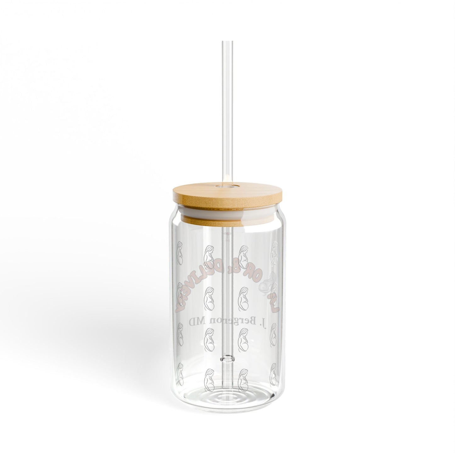 Labor & Delivery Personalized Sipper Glass | Brown & Black