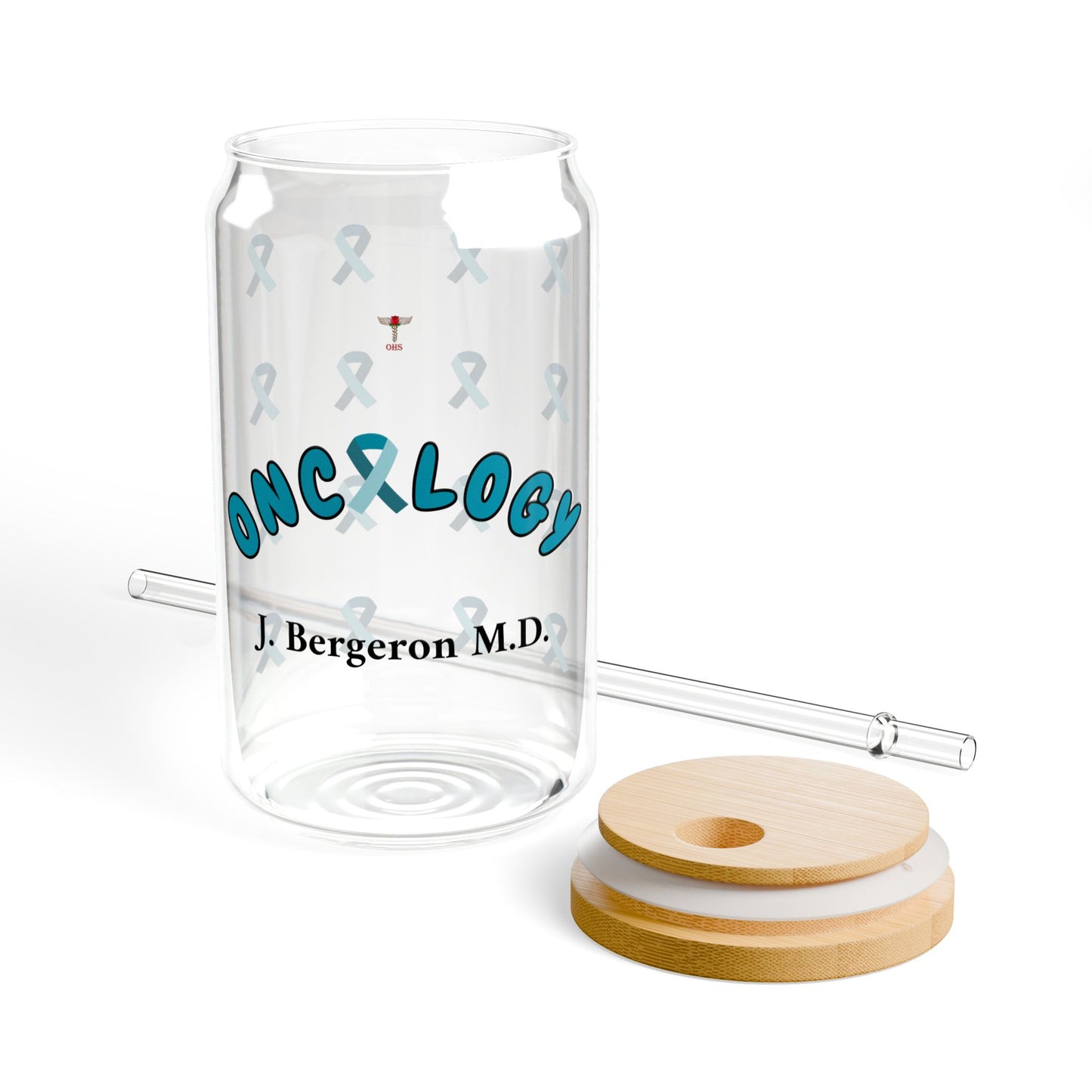 Oncology Personalized Sipper Glass | Blue