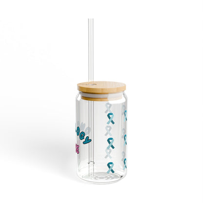 Oncology Nurse Sipper Glass | Pink & Blue